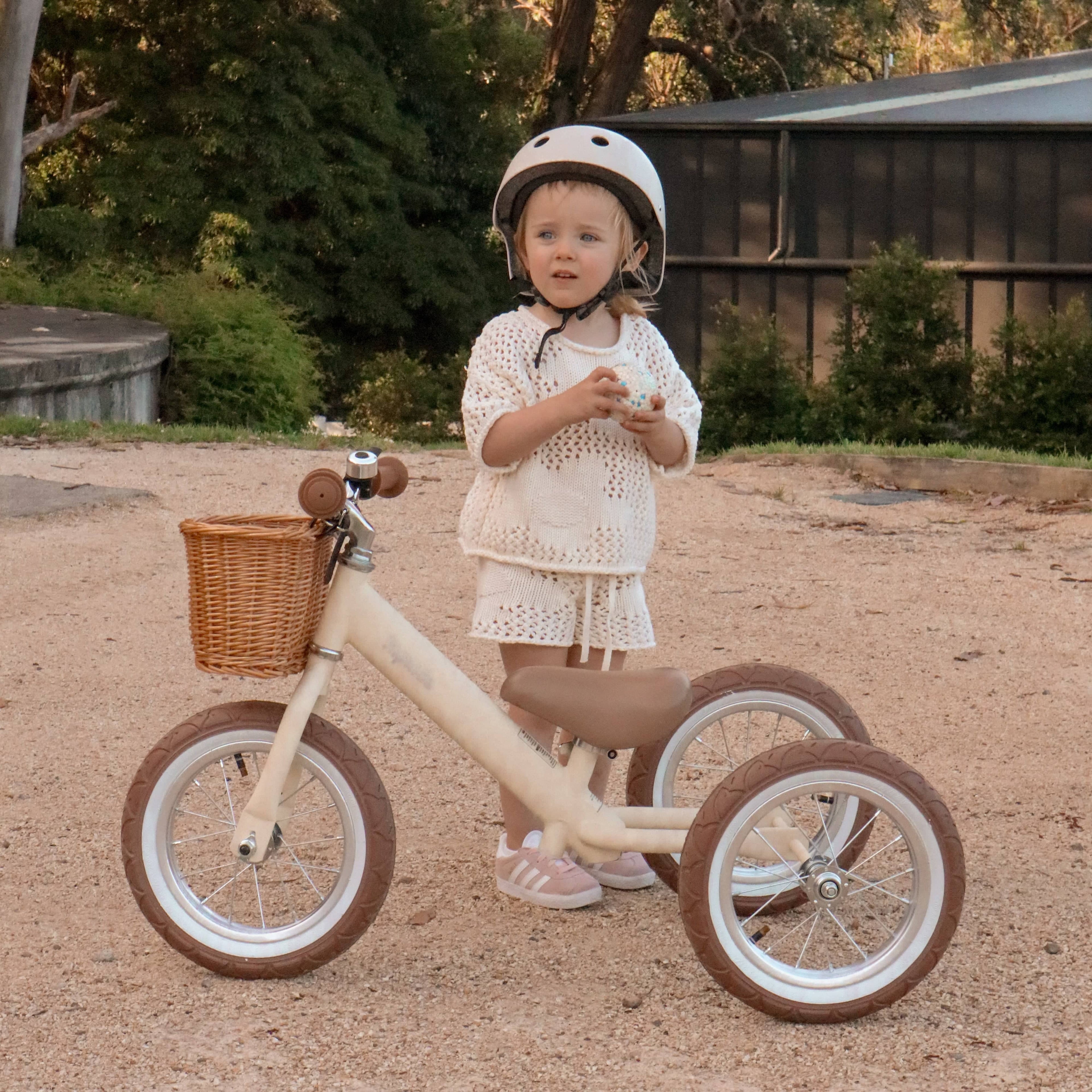 2 in 1 Steel Trike/Balance Bike (incl. wicker basket)