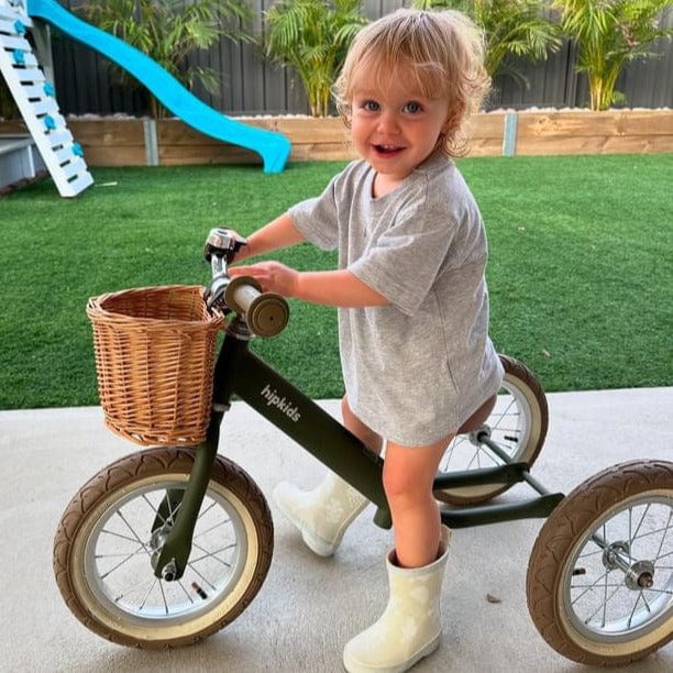 2 in 1 Steel Trike/Balance Bike (incl. wicker basket)