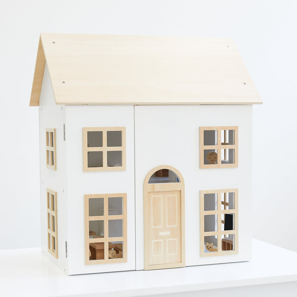 Doll House with Furniture & Doll Family Set