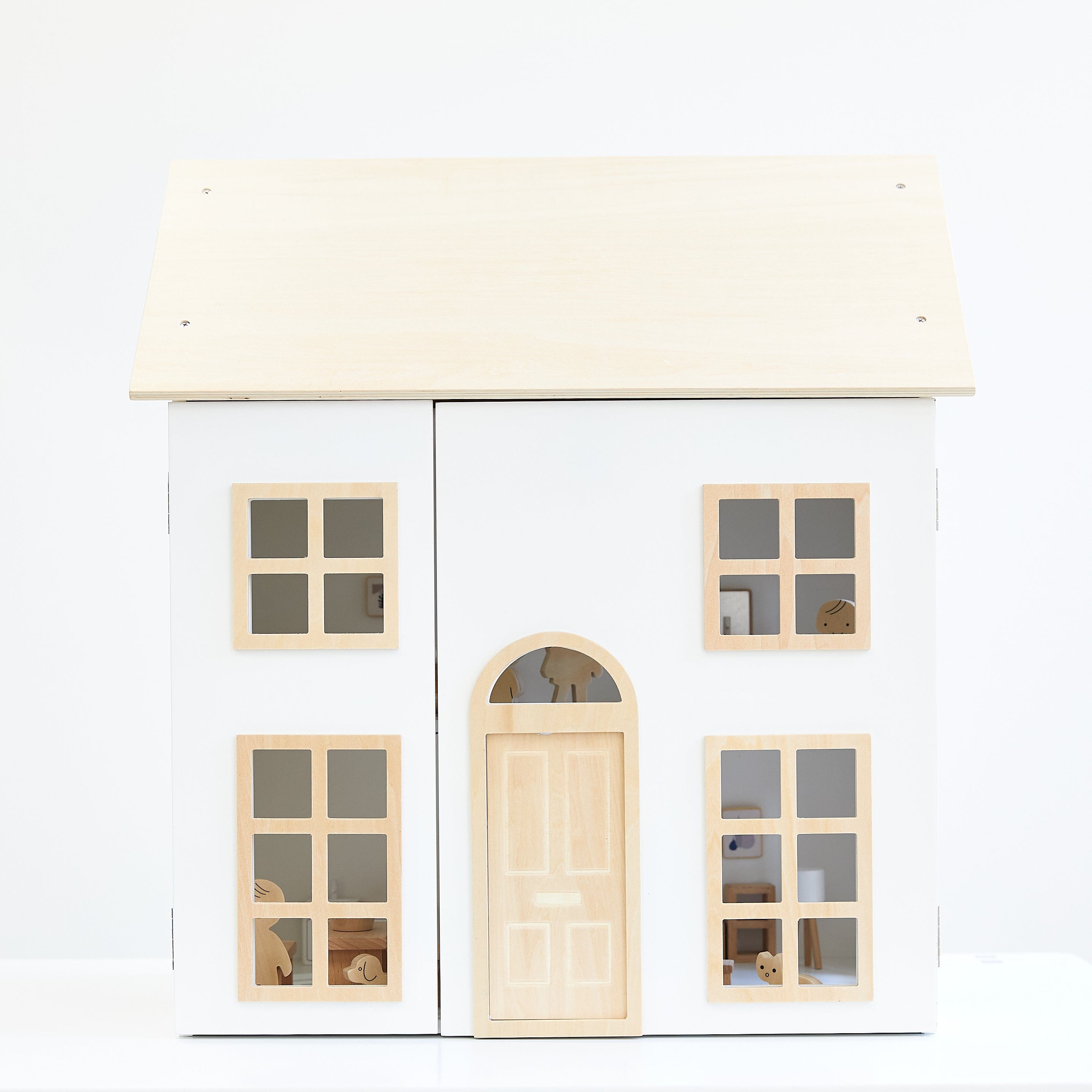 Doll House with Furniture & Doll Family Set
