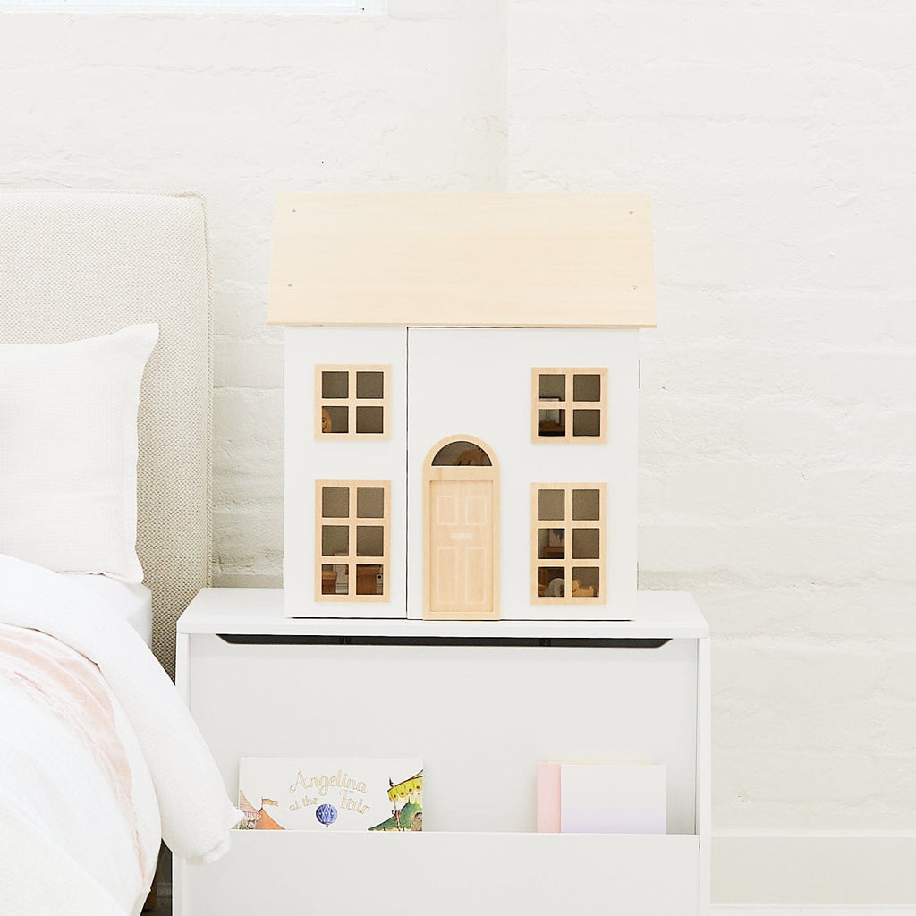 Doll House with Furniture & Doll Family Set