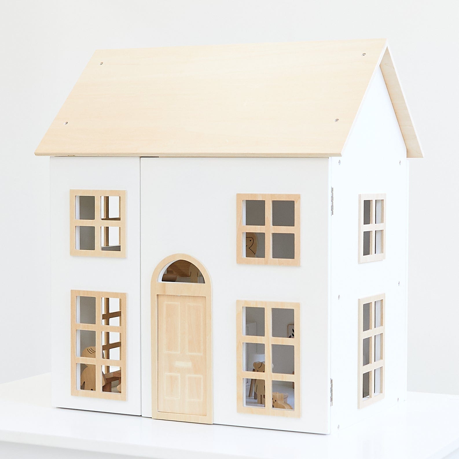 Doll House with Furniture & Doll Family Set