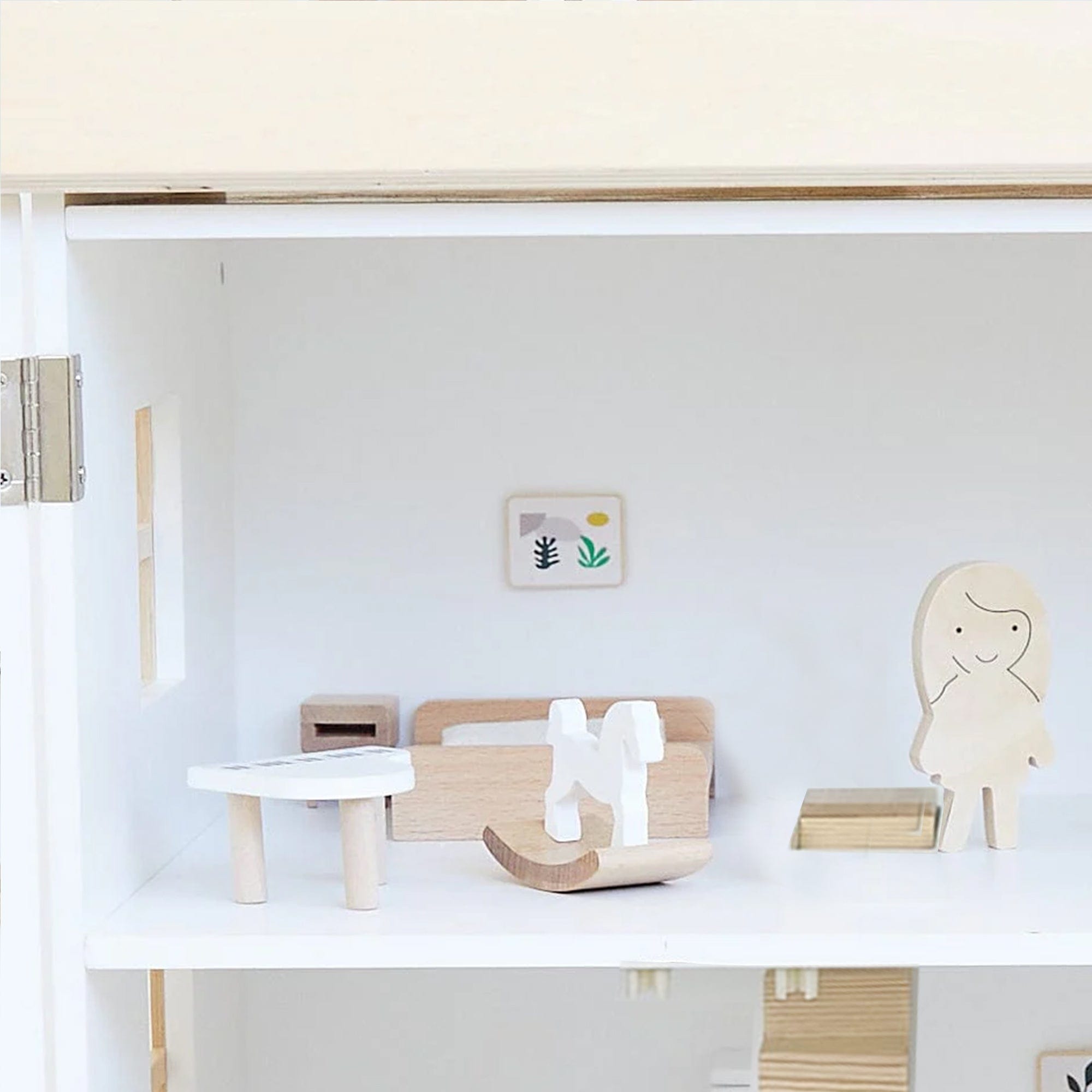 Doll House with Furniture & Doll Family Set
