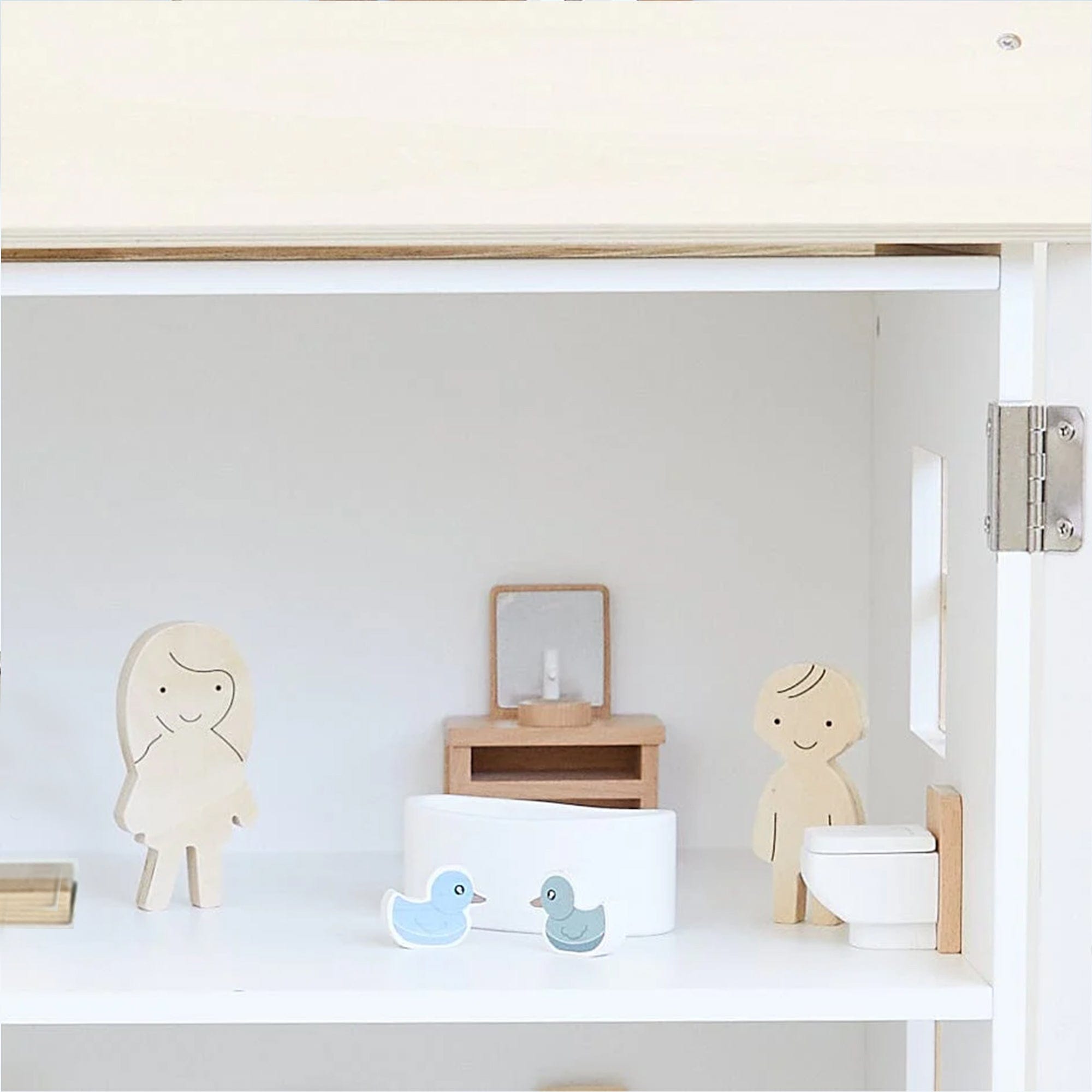 Doll House with Furniture & Doll Family Set