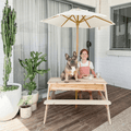Kids Sand Water / Picnic Table with Umbrella White - Preorder