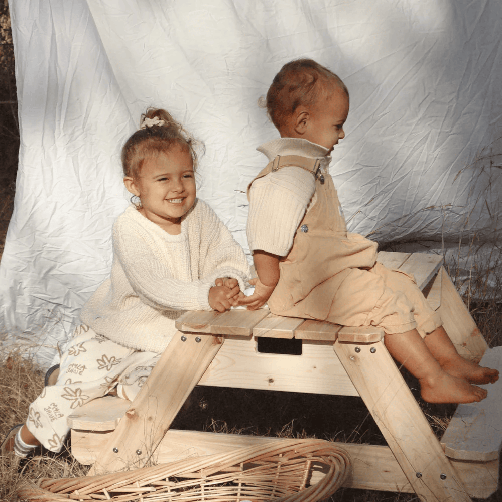 Kids Sand Water / Picnic Table with Umbrella White - Preorder