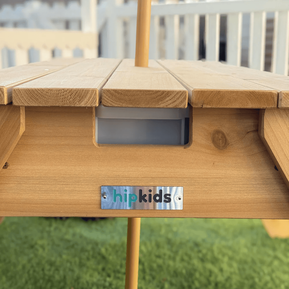 Kids Sand Water / Picnic Table with Umbrella White - Preorder