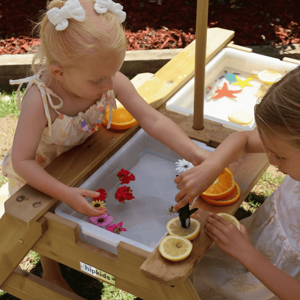Kids Sand Water / Picnic Table with Umbrella White - Preorder