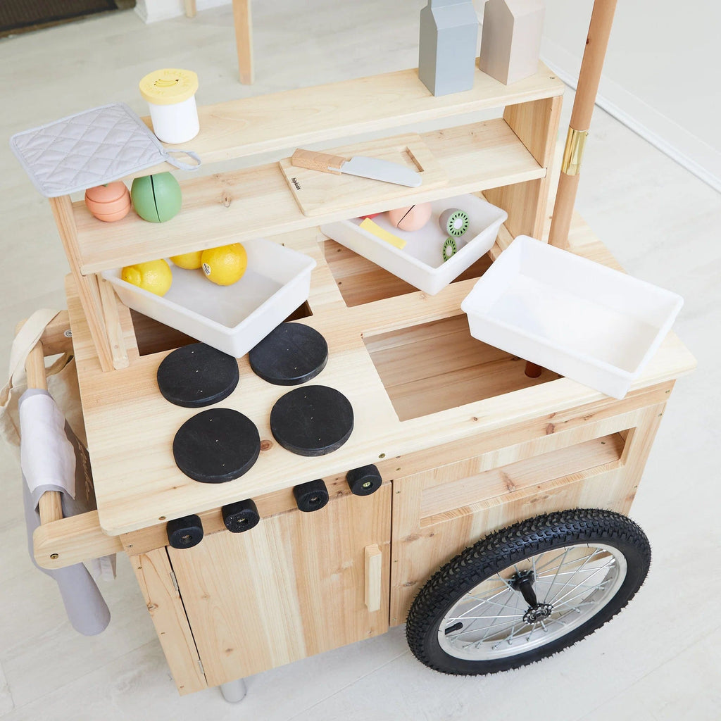 Outdoor Mud Kitchen Cart with Umbrella - Preorder