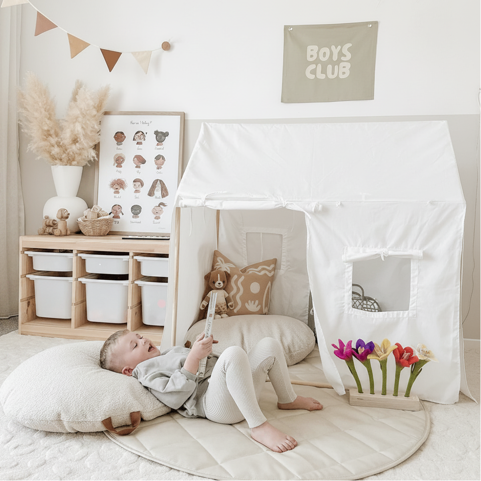 Playhouse Tent with 2pcs Boucle Cushions Bundle