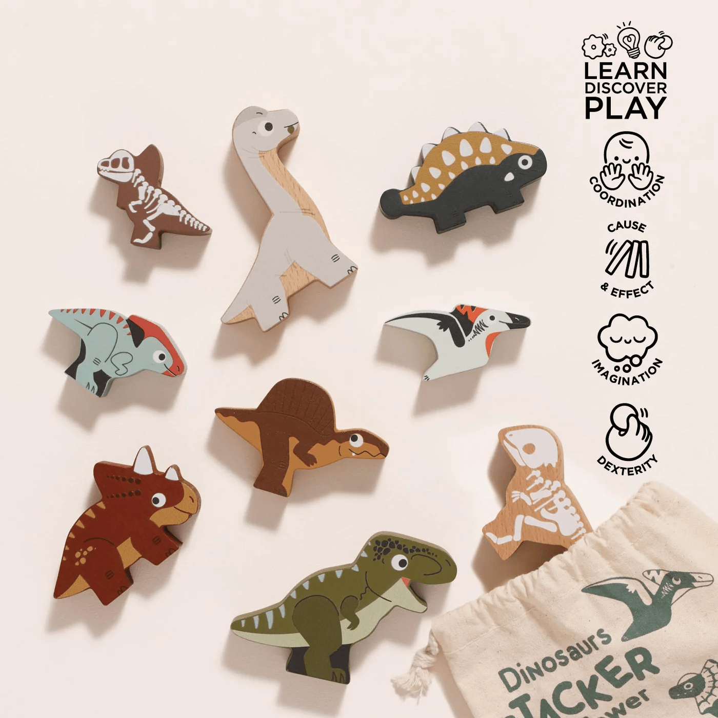Jurassic Stacking Dinosaurs & Bag