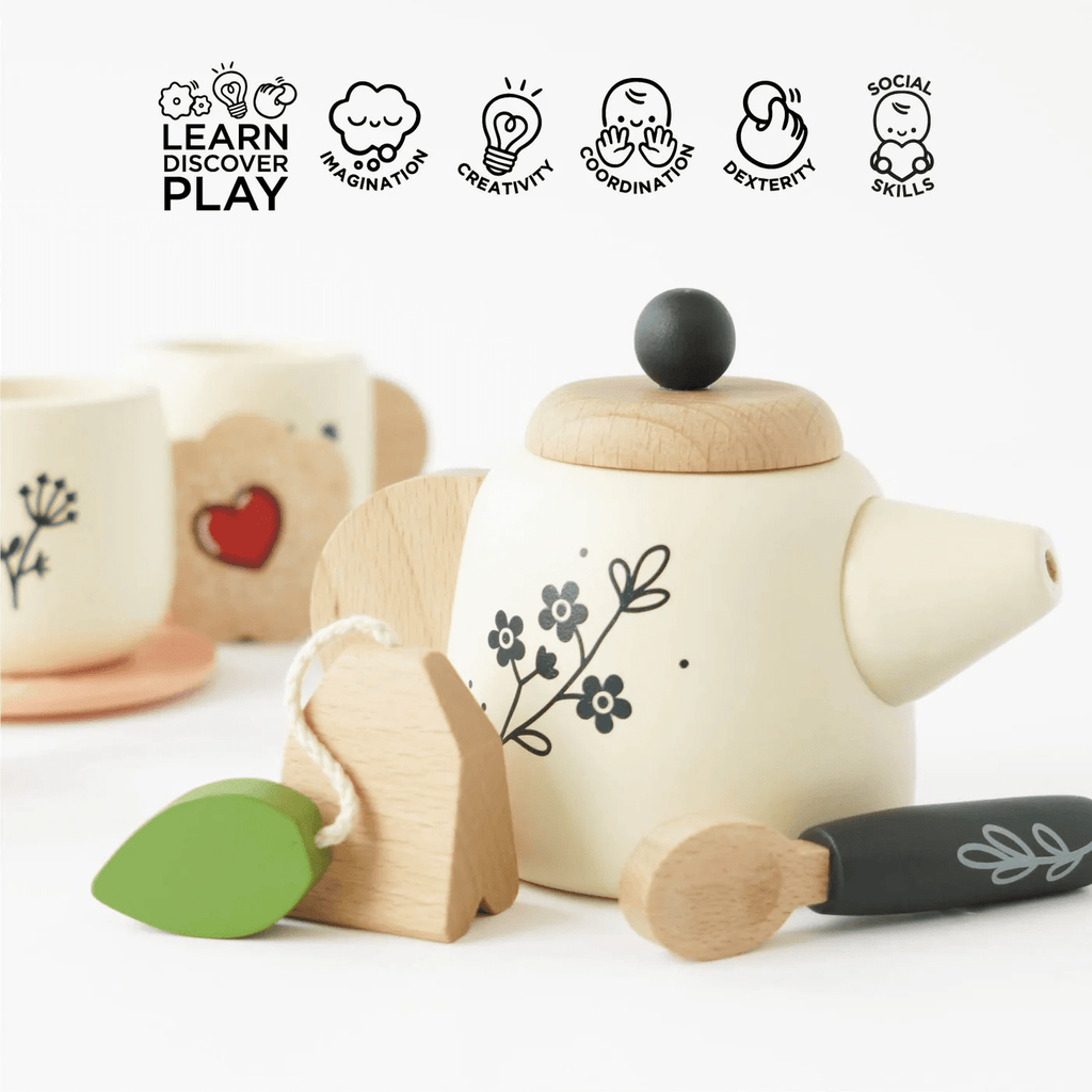 Wooden Tea Set & Tray