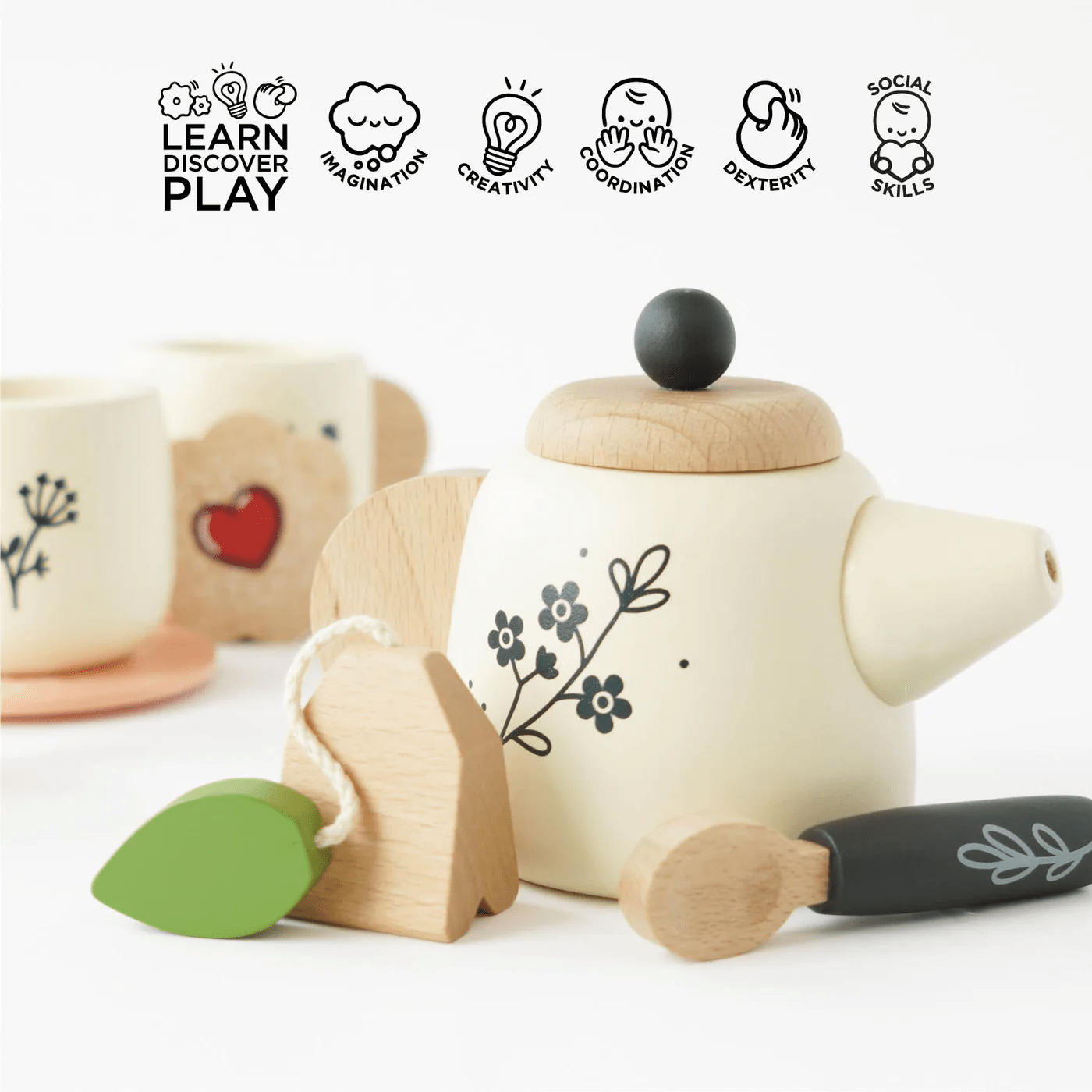 Wooden Tea Set & Tray