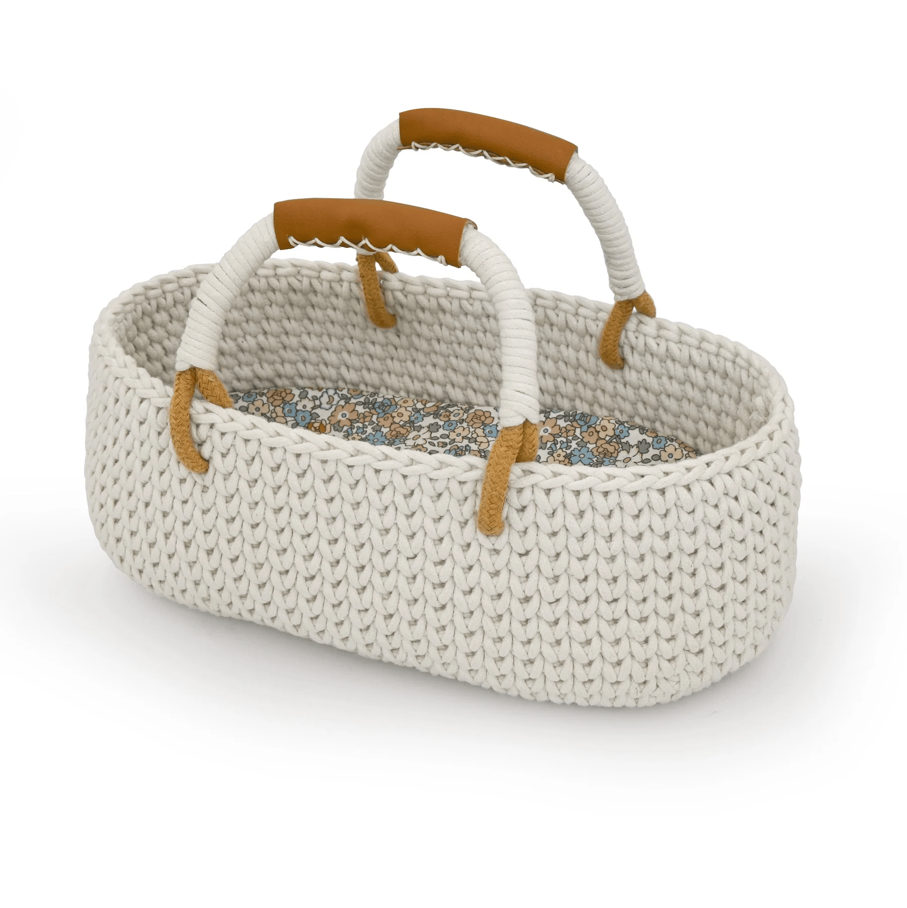 Knitted Basket & Pink Bedding Set - 36cm