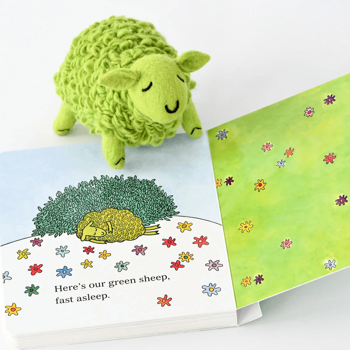 Where Is The Green Sheep? Large Green Sheep Toy and Book Set