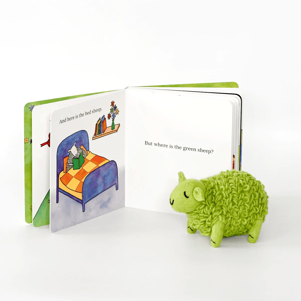 Where Is The Green Sheep? Large Green Sheep Toy and Book Set