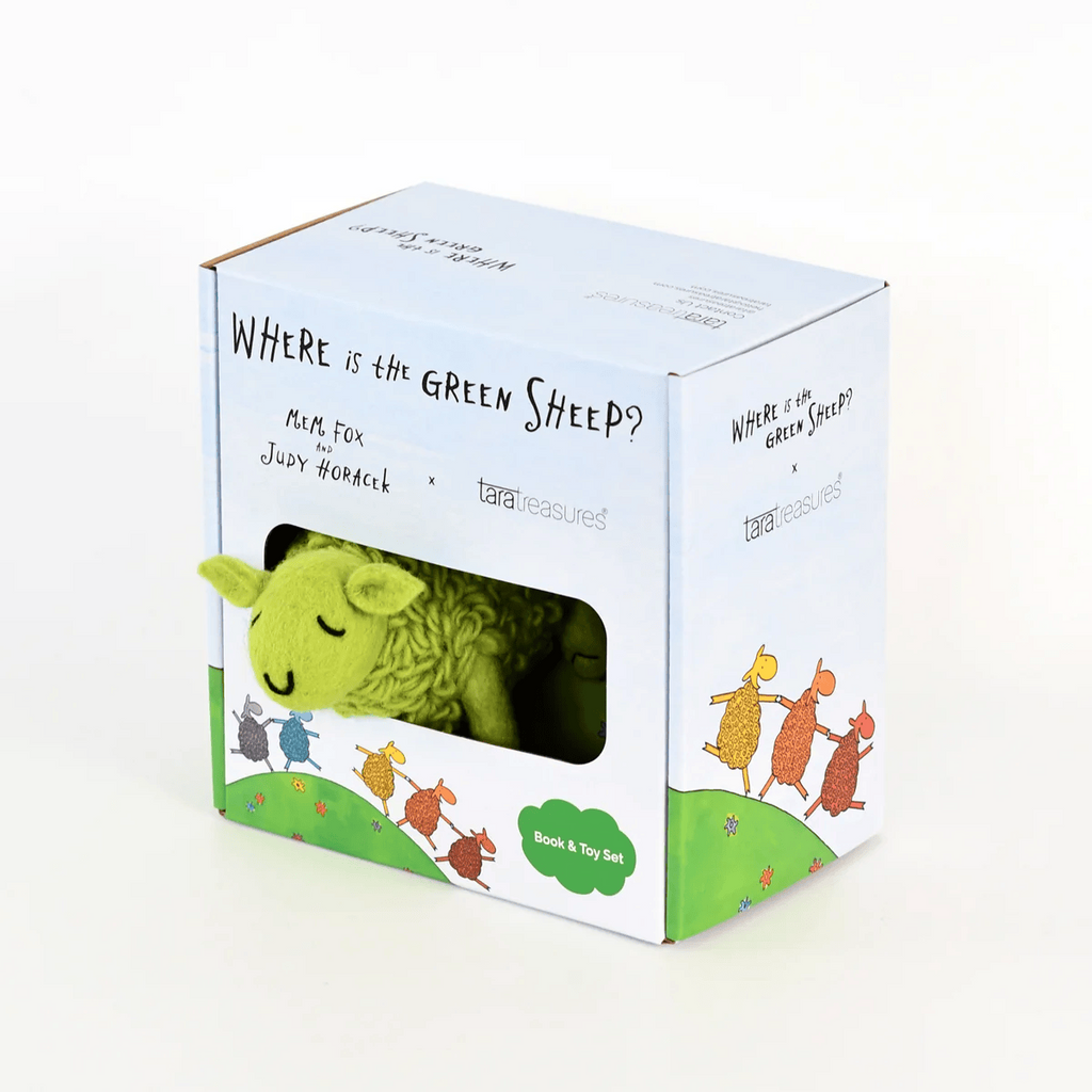 Where Is The Green Sheep? Large Green Sheep Toy and Book Set