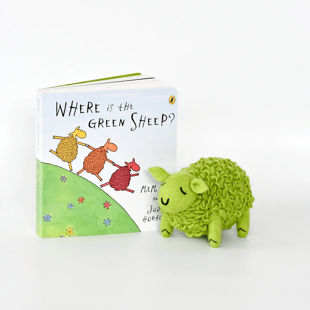 Where Is The Green Sheep? Large Green Sheep Toy and Book Set