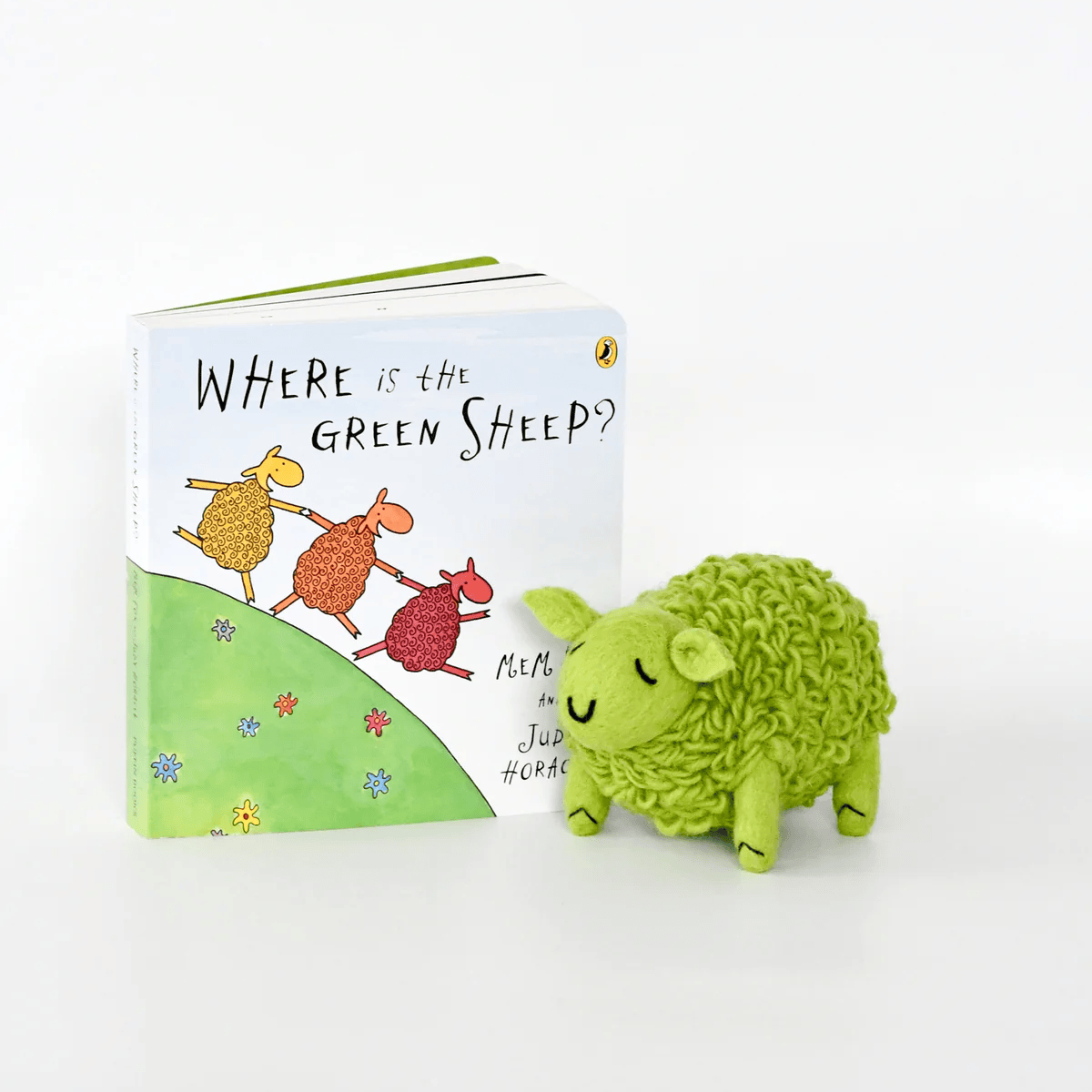 Where Is The Green Sheep? Large Green Sheep Toy and Book Set